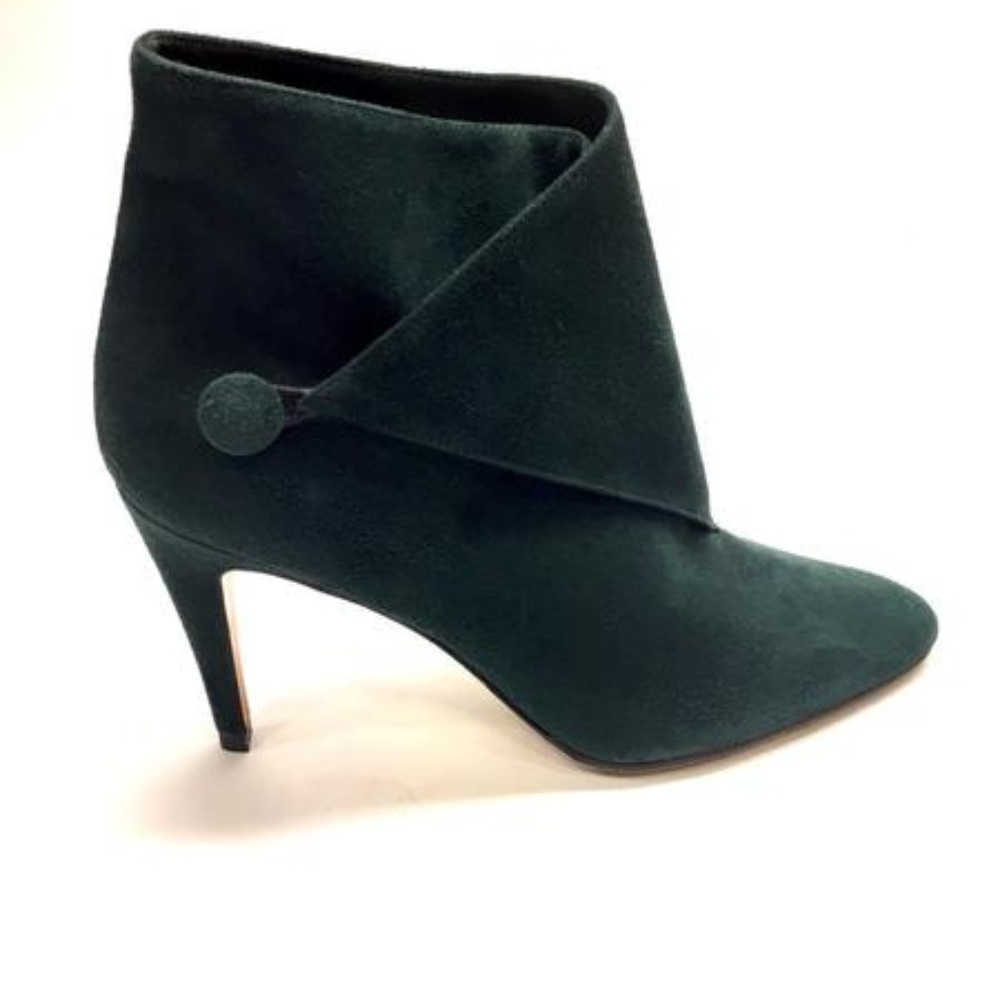 Manolo Blahnik "Diaz" suede side button booties